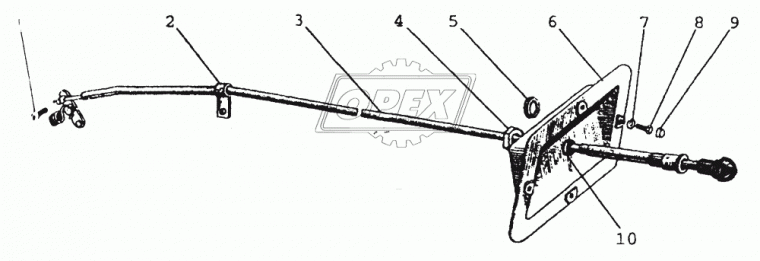 70-1024300 Трос ф2 L=1100 в оплетке с ручкой, управления аварийн.остановкой